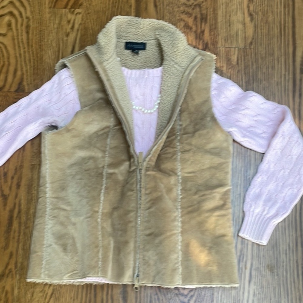 Vintage Suede Vest with Shearling Lining